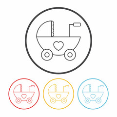 Baby carriages line icon