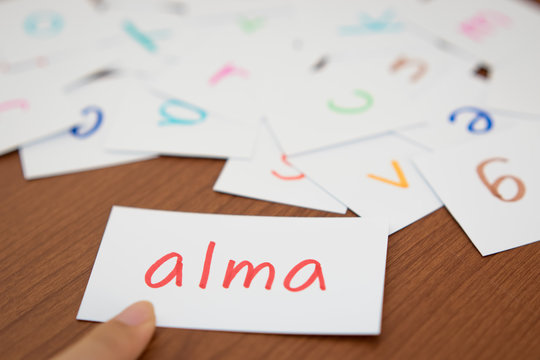 Hungarian; Learning the New Word with the Alphabet Cards; Writin