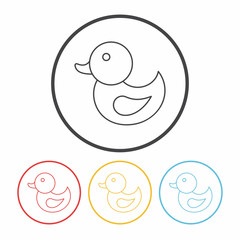 baby toy duck line icon