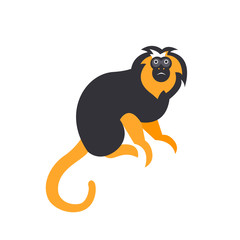 Cute monkey icon, logo, symbol. Vector illustration 