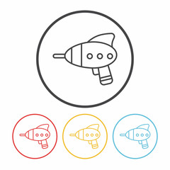 baby toy gun line icon