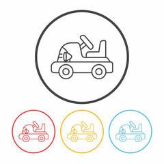 baby toy car line icon