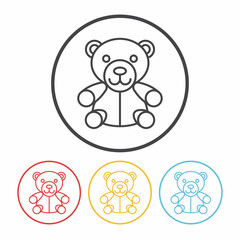 Fototapeta premium bear doll line icon