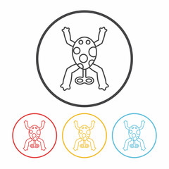 baby toy frog line icon