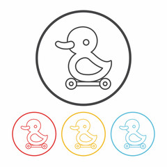 baby toy duck line icon