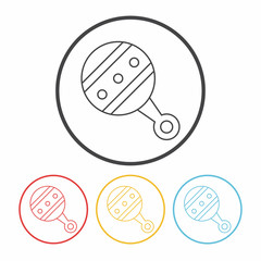Obraz premium Baby rattle line icon