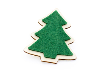 Christams decor on the white background.