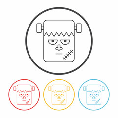 halloween monster line icon