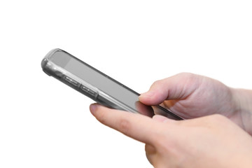 female playing smartphone