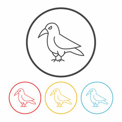 halloween bird line icon