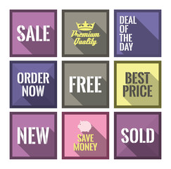 Various square labels. EPS10.