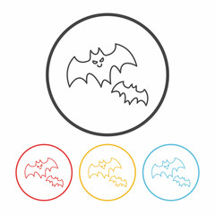 halloween bat line icon