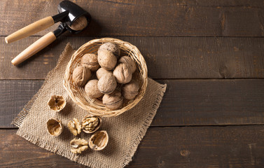 walnuts with nutcracker