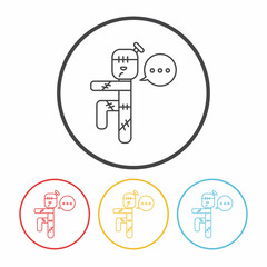 halloween monster line icon