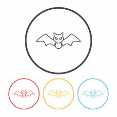 halloween bat line icon