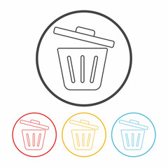 garbage can line icon