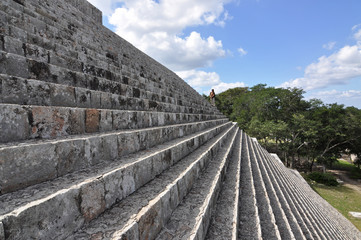 Uxmal pyramid detailed view of stairs
