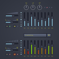 Light web UI elements on dark background. EPS10.