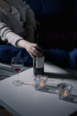 Reaching a bottle