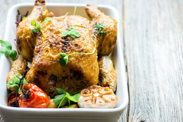Whole roasted chicken