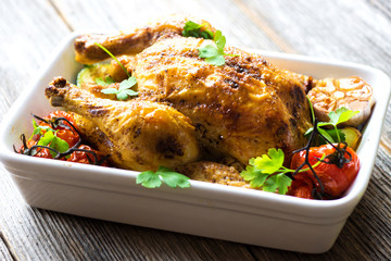 Whole roasted chicken