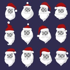 Portrait Santa Claus face cut mask silhouette
