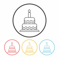 birthday cake line icon
