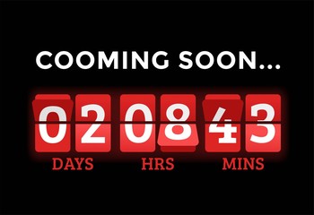 Countdown clock digits board panels timer