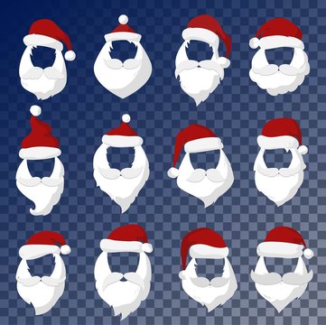 Portrait Santa Claus Face Cut Mask Silhouette