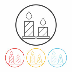 birthday candle line icon