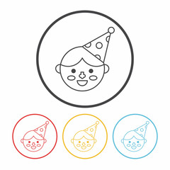 birthday character line icon