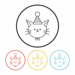 birthday character line icon