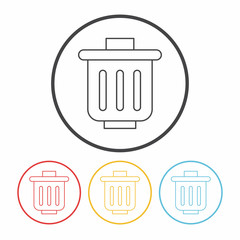 garbage can line icon
