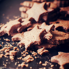 Tender Christmas Chocolate Cookies in Star Shape