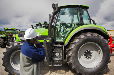 farming tractor and farmer, driver