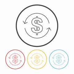 financial money exchange line icon