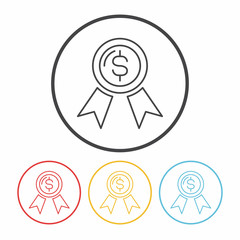 financial money symbol line icon