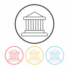 financial bank line icon