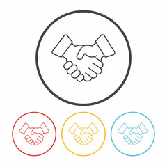 financial trade hands line icon
