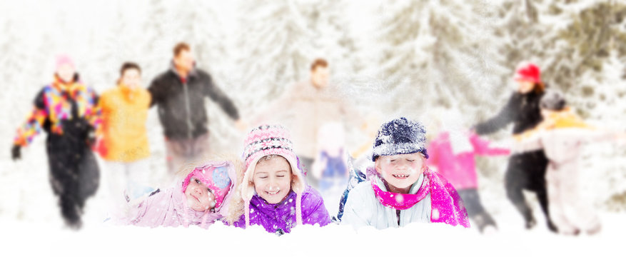 Children on the snow