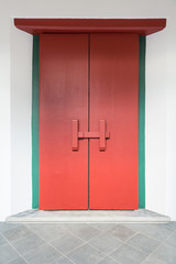 Full size wooden red gate / door