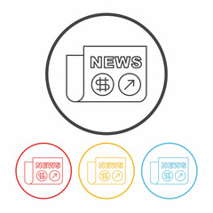 financial NEWS line icon