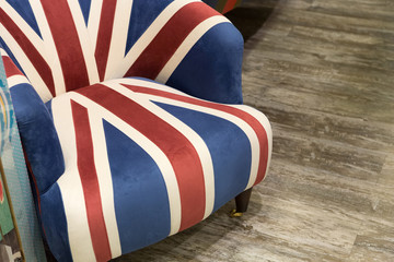 England flag armchair in a living room