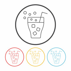 theater drinks and popcorn line icon