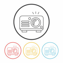 video player line icon