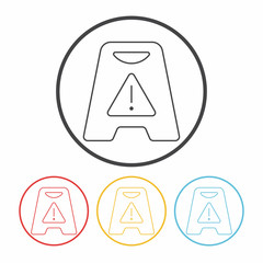 caution wet floor line icon