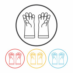 cleaning gloves line icon