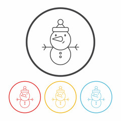 snowman line icon