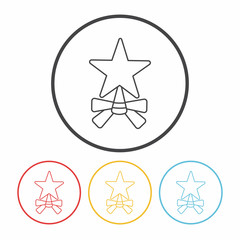 Christmas star line icon