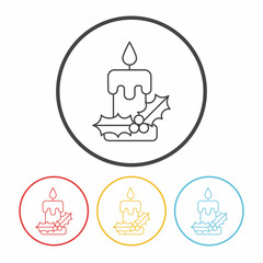 Christmas candle line icon